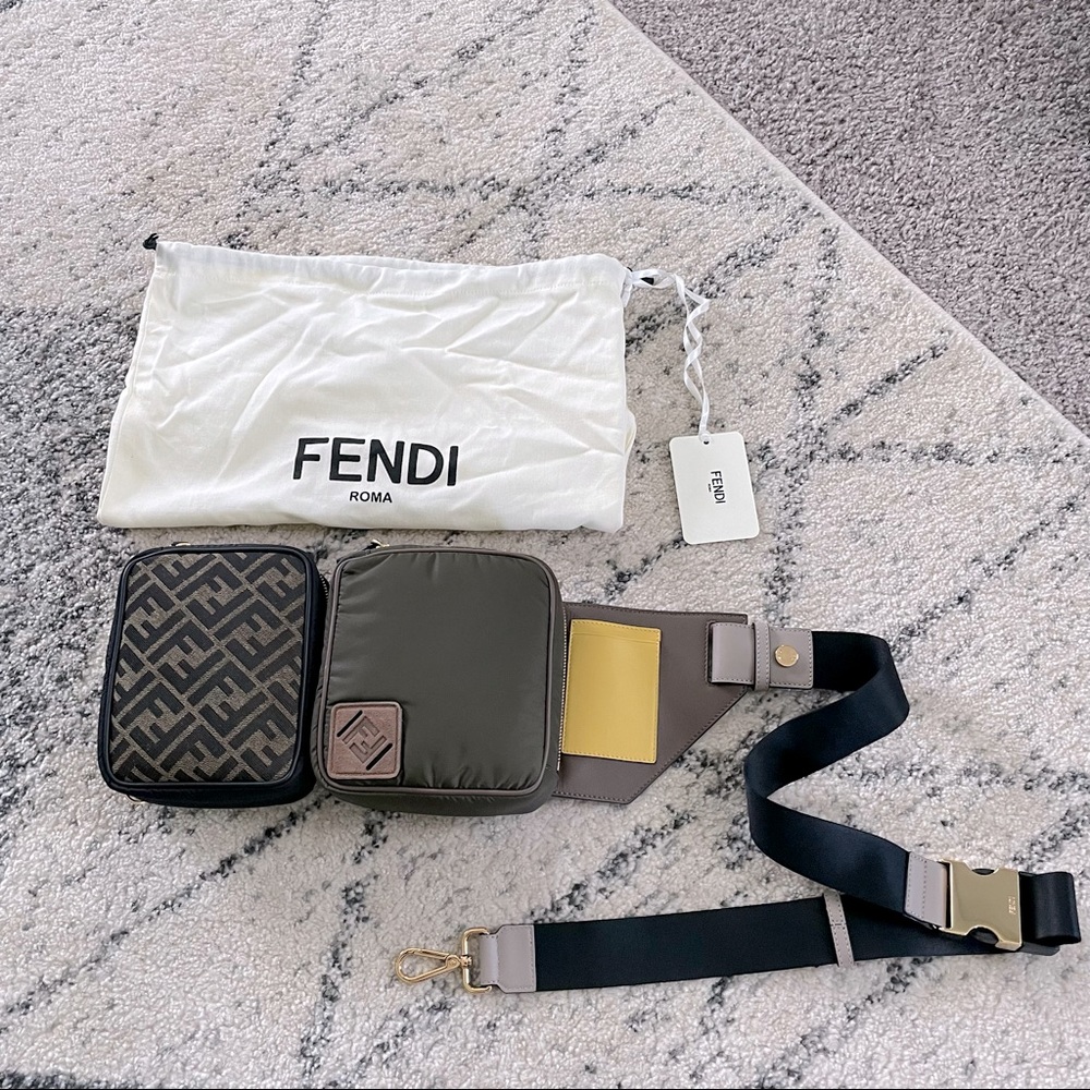 Authentic FENDI Canvas Multi Pouch Belt Bag - Picture 2 of 14
